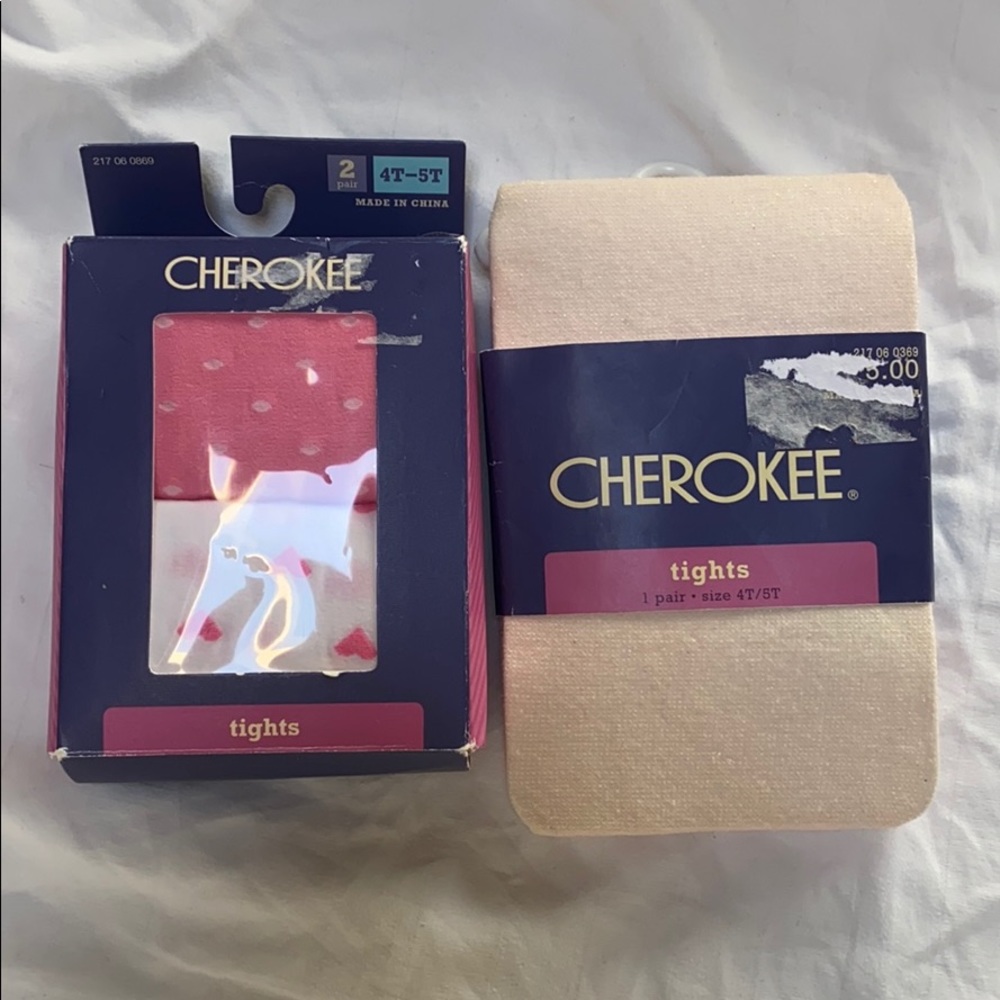 NIP 3 Pairs Cherokee Girls Tights Size 4T-5T